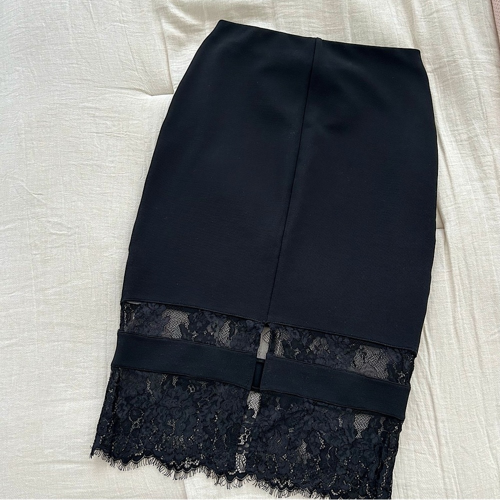 Topshop Pencil Skirt with Lace Trim